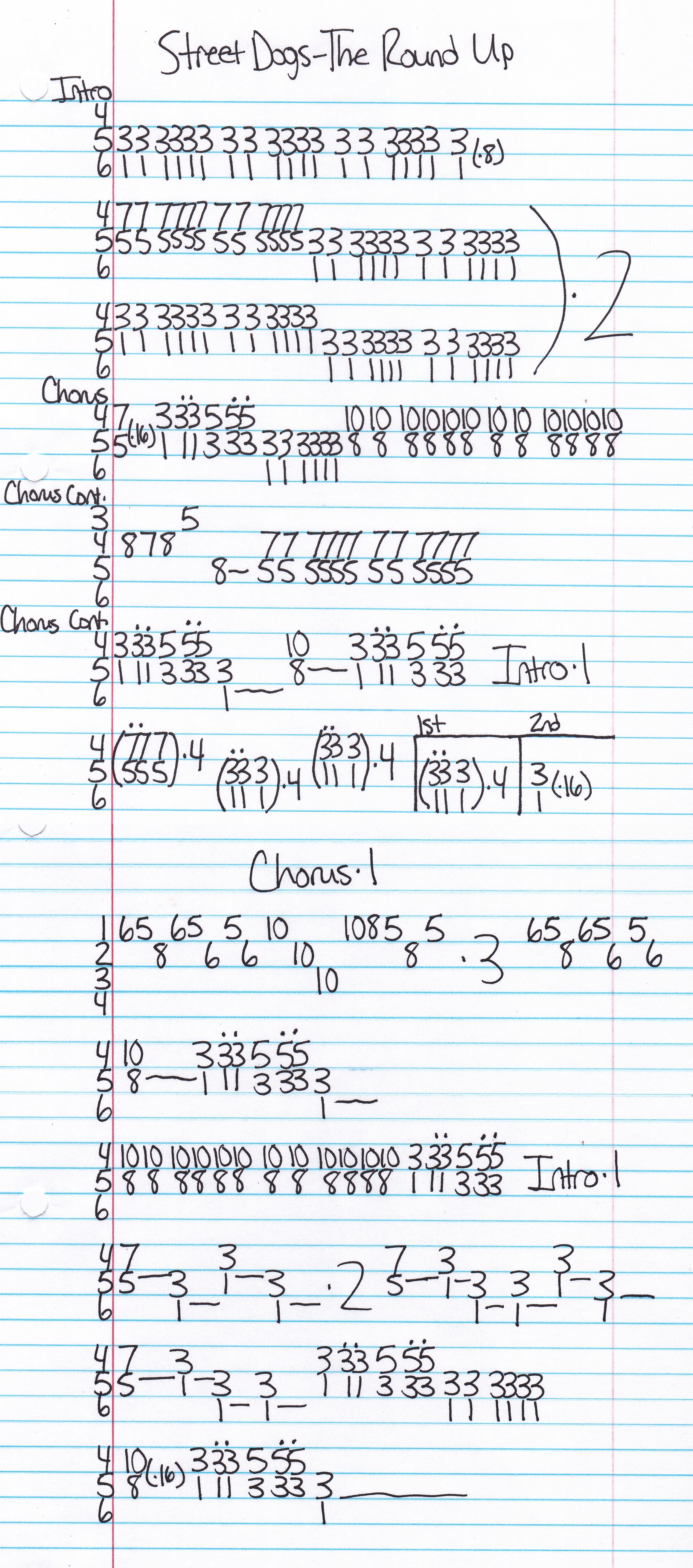 High quality guitar tab for The Round Up by Street Dogs off of the album Stand For Something Or Die For Nothing. ***Complete and accurate guitar tab!***